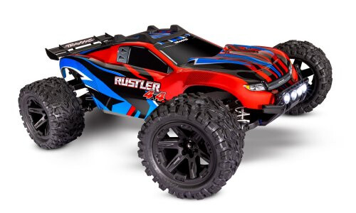 Traxxas Rustler 4x4 Brushed Stadium Truck Red Edition With Led Lights 67064-61