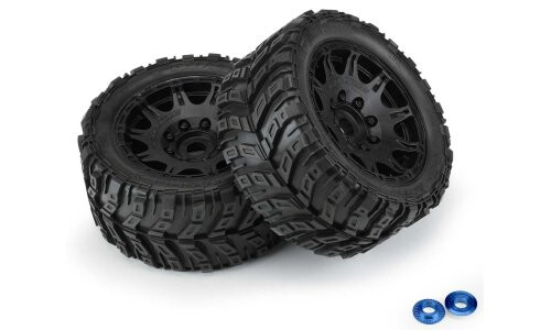 Pro-Line Racing 1/6 Masher X HP BELTED Fr/Rr 5.7" MT Tires Mounted 24mm Blk Raid (2) PR10176-10