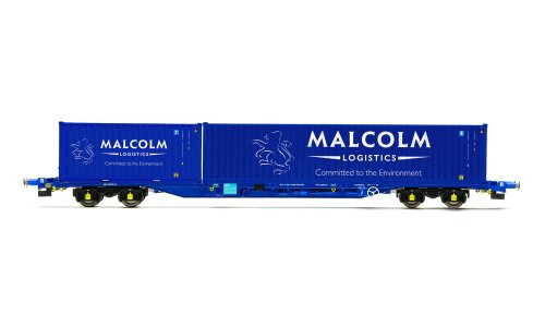 Hornby Malcolm Rail, KFA Container Wagon with 1 x 20' & 1 x 40' Containers - Era 11 R60133