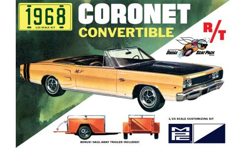 MPC Models 1968 Dodge Coronet Convertible W/trailer MPC978