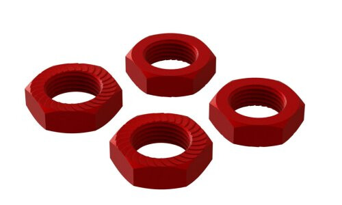 Arrma Aluminum Wheel Nut, 17mm Red 4pc ARA310906