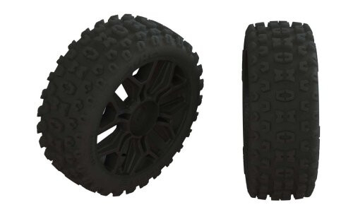 Arrma 2HO Tire Set Glued Black 2pcs AR550057 ARA550057