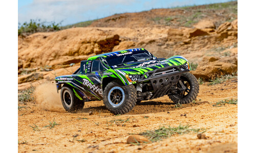 Traxxas Slash BL-2S 2WD Electric Brushless Short Course Truck, Green 58134-4 Action