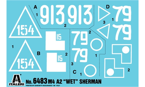 Italeri M4A2 76mm. ''WET'' SHERMAN Plastic Model Kit 6483S