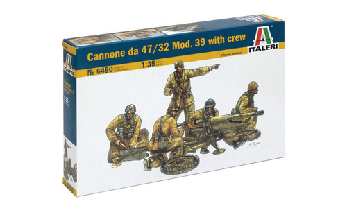 Italeri Cannone da 47/32 Mod. 39 with crew Plastic Model Kit 6490S