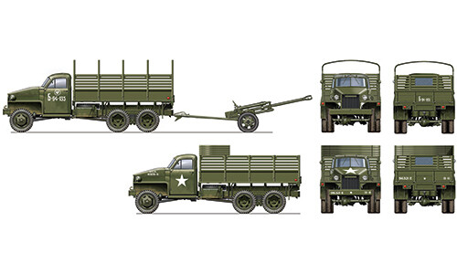 Italeri LEND LEASE U.S.TRUCK with ZIS - 3 gun Plastic Model Kit 6499S