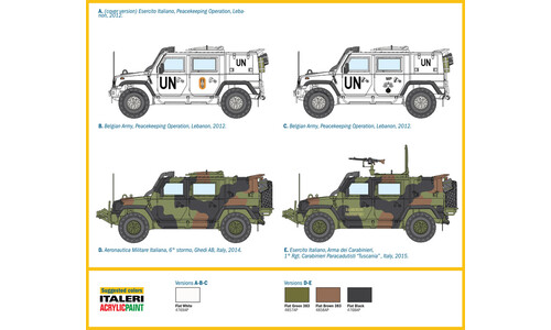 Italeri Lmv Lince United Nations Plastic Model Kit 6535S