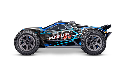 Traxxas Rustler 4X4 Bl-2S Stadium Truck - Blue 67164-4 BLUE Side