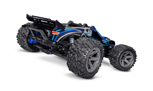 Traxxas Rustler 4X4 Bl-2S Stadium Truck - Blue 67164-4BLUE Rear