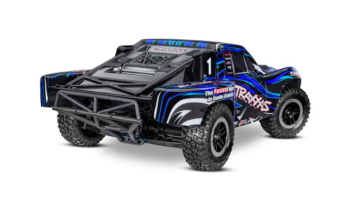 Traxxas Slash 4X4 VXL Short Course Truck - Blue 68386-4BLUE Rear-Right