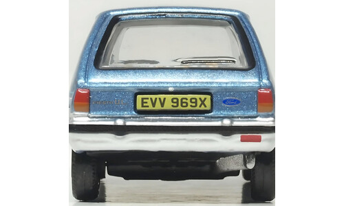 Oxford Ford Fiesta Mk I Titan Blue Strato Silver 76FF007 Rear