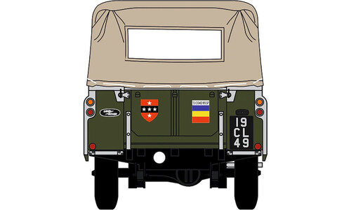 Oxford Land Rover Series II Swb Canvas Reme 76LR2S006 Rear