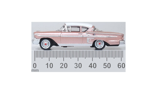 Oxford Chevrolet Impala Sport Coupe 1958 Cay Coral And White 87CIS58001 Side