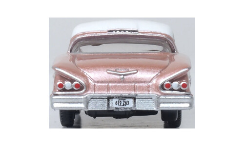 Oxford Chevrolet Impala Sport Coupe 1958 Cay Coral And White 87CIS58001 Rear