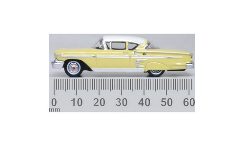 Oxford Chevrolet Impala Sport Coupe 1958 Colonial Cream/Snowcrest White 87CIS58002 Side