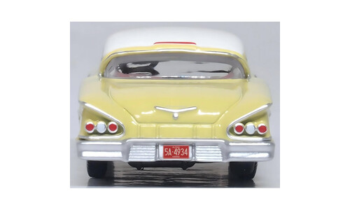 Oxford Chevrolet Impala Sport Coupe 1958 Colonial Cream/Snowcrest White 87CIS58002 Rear