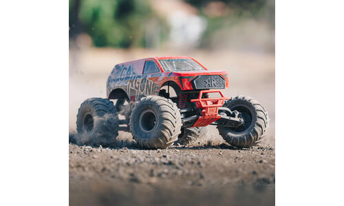 Arrma GORGON 4X2 MEGA 550 Brushed Monster Truck RTR Red Edition ARA3230ST2 Front-Right