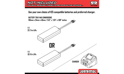 Arrma SENTON 223S Brushless 4X4 Short Course Truck RTR, Blue ARA4303V4T3 Batteries