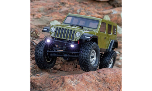 AXI00002V3T4 SCX24 Jeep Wrangler JLU Green Action