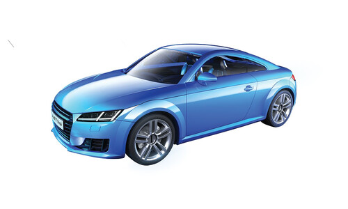 Airfix QUICKBUILD Audi TT Coupe - Blue J6054 Front-Left