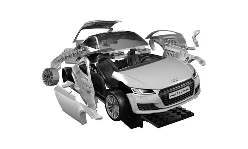 Airfix QUICKBUILD Audi TT Coupe - Blue Parts